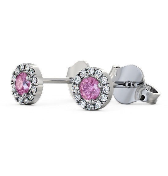 Halo Pink Sapphire and Diamond 0.40ct Earrings 18K White Gold ERG1GEM_WG_PS_THUMB1 