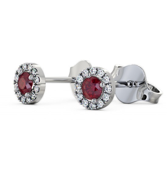 Halo Ruby and Diamond 0.40ct Earrings 9K White Gold ERG1GEM_WG_RU_THUMB1