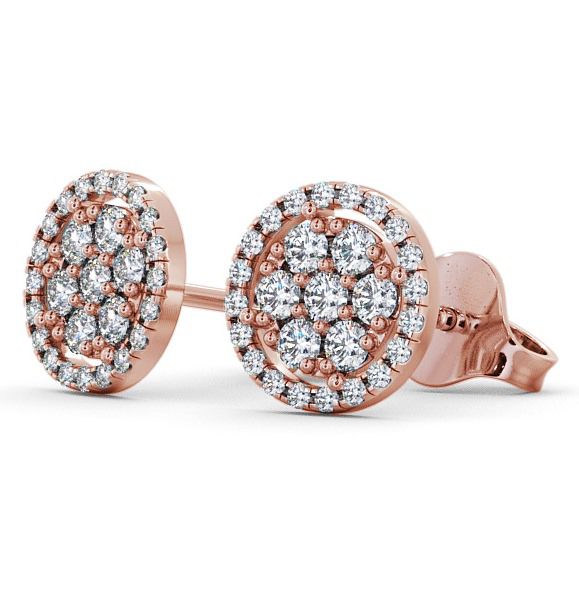 Cluster Round Diamond with Halo Earrings 9K Rose Gold ERG20_RG_THUMB1