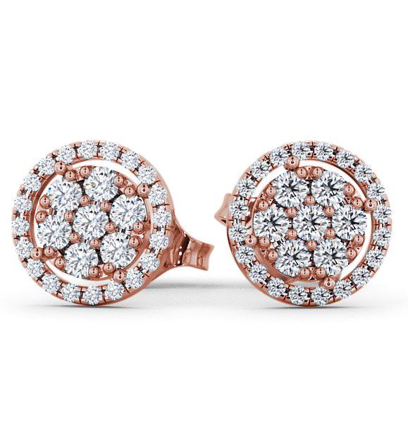  Cluster Round Diamond Earrings 18K Rose Gold - Avra ERG20_RG_THUMB2 