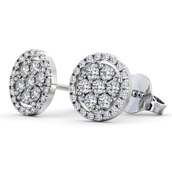 Cluster Round Diamond with Halo Earrings 18K White Gold ERG20_WG_THUMB1 