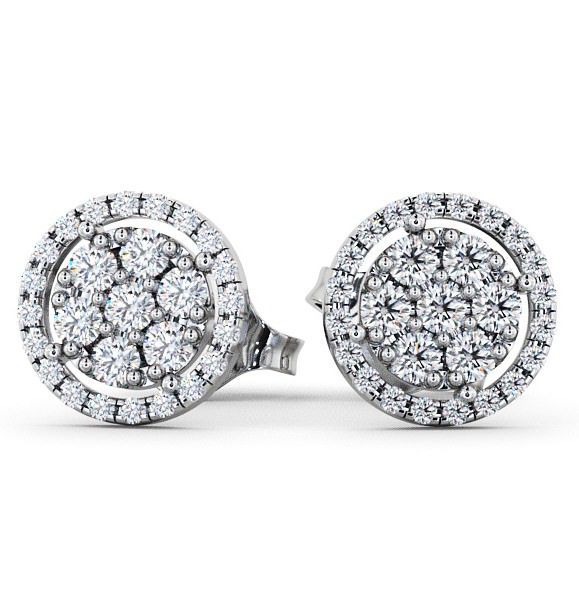 Cluster Round Diamond with Halo Earrings 18K White Gold ERG20_WG_THUMB2 