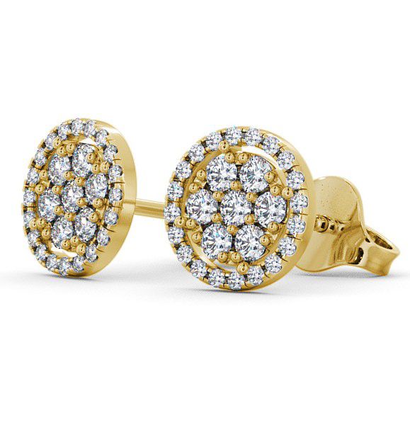  Cluster Round Diamond Earrings 9K Yellow Gold - Avra ERG20_YG_THUMB1 