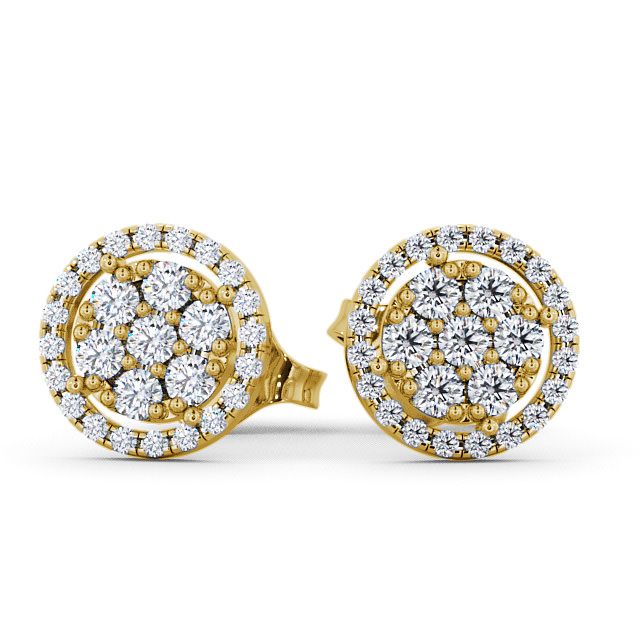 Cluster Round Diamond Earrings 9K Yellow Gold - Avra ERG20_YG_UP