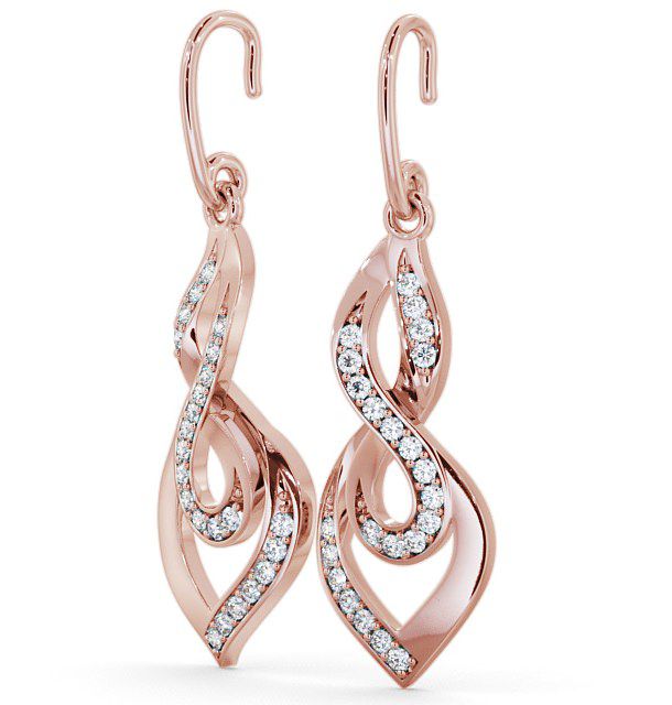 Drop Round Diamond 0.22ct Elegant Earrings 9K Rose Gold ERG22_RG_THUMB1 