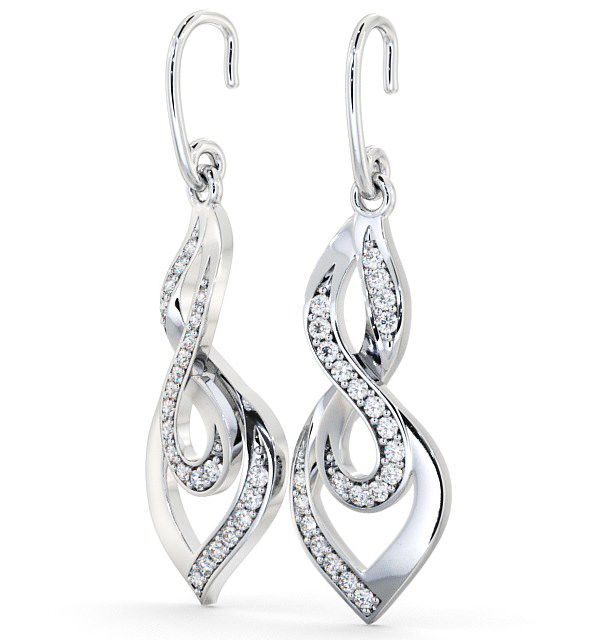 Drop Round Diamond 0.22ct Elegant Earrings 18K White Gold ERG22_WG_THUMB1 