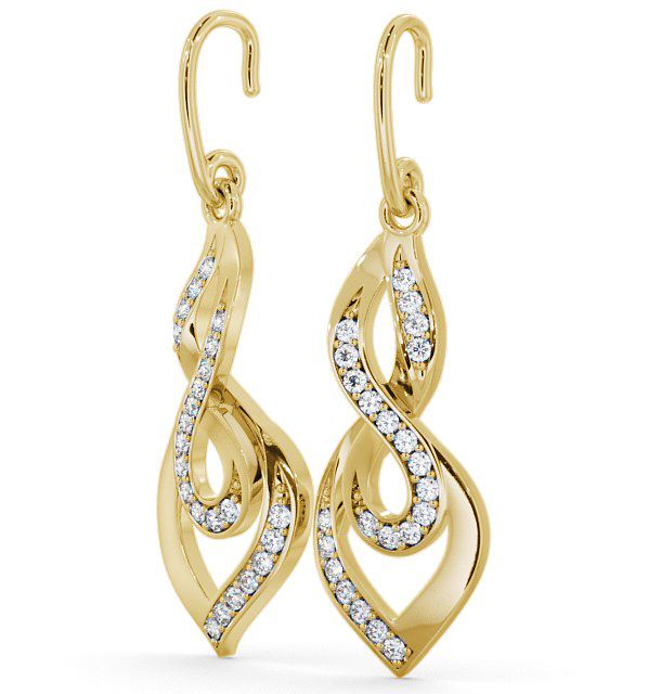 Drop Round Diamond 0.22ct Elegant Earrings 9K Yellow Gold ERG22_YG_THUMB1 