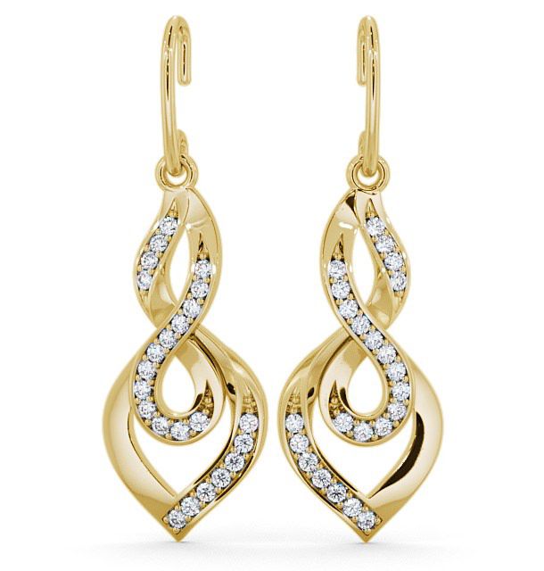 Drop Round Diamond 0.22ct Elegant Earrings 18K Yellow Gold ERG22_YG_THUMB2 