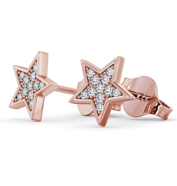 Star Shape Round Diamond Cluster Style Earrings 9K Rose Gold ERG23_RG_THUMB1