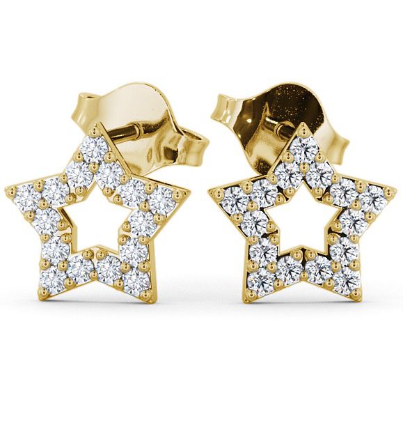 Roxby Star Shaped Round Diamond Earrings ERG24_YG_THUMB2 