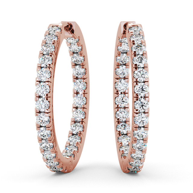  Hoop Round Diamond Earrings 18K Rose Gold - Kersall ERG25_RG_THUMB2 