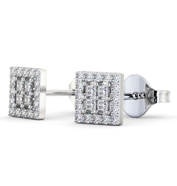 Cluster Diamond Illusion Design Earrings 18K White Gold ERG26_WG_THUMB1 