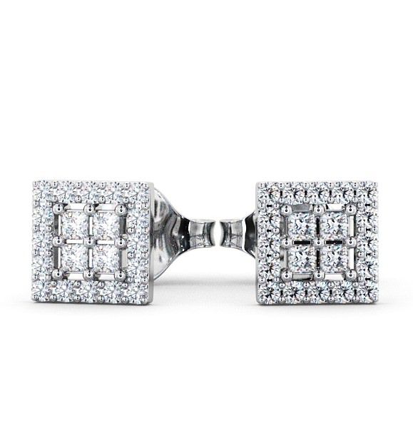 Cluster Diamond Illusion Design Earrings 18K White Gold ERG26_WG_THUMB2 
