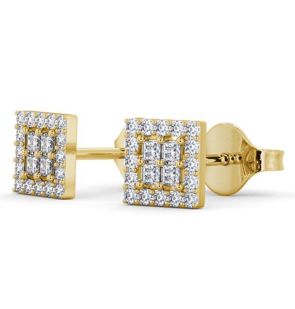 Cluster Diamond Illusion Design Earrings 18K Yellow Gold ERG26_YG_THUMB1