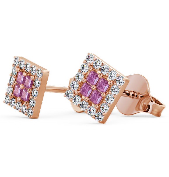 Cluster Pink Sapphire and Diamond 0.26ct Earrings 18K Rose Gold ERG26GEM_RG_PS_THUMB1 