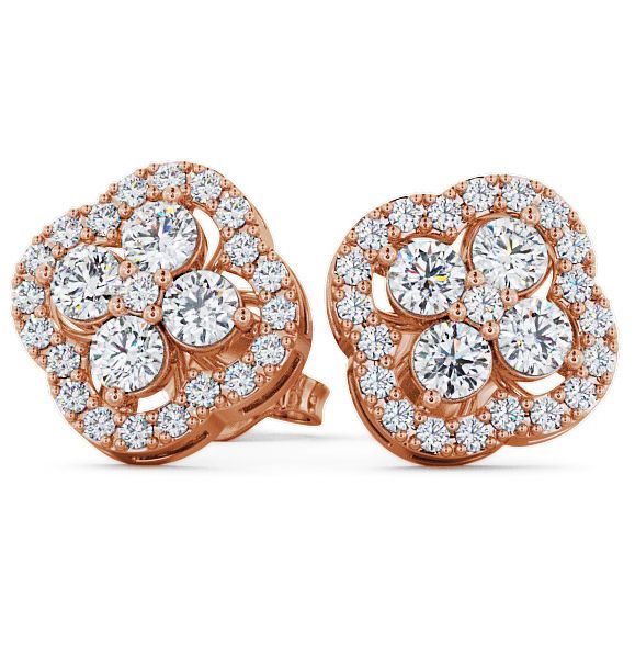  Cluster Round Diamond Earrings 9K Rose Gold - Pendle ERG27_RG_THUMB2 