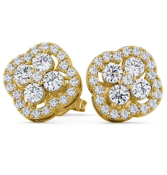  Cluster Round Diamond Earrings 9K Yellow Gold - Pendle ERG27_YG_THUMB2 