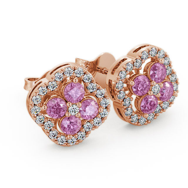 Pink sapphire earrings rose gold deals