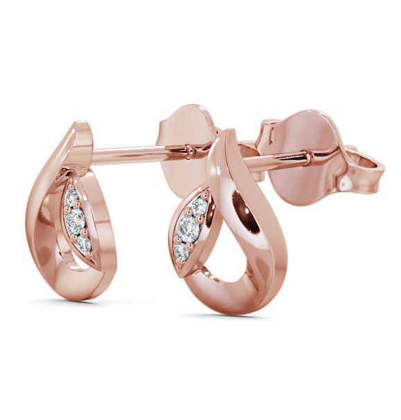 Tear Drop Round Diamond Earrings 9K Rose Gold ERG28_RG_THUMB1