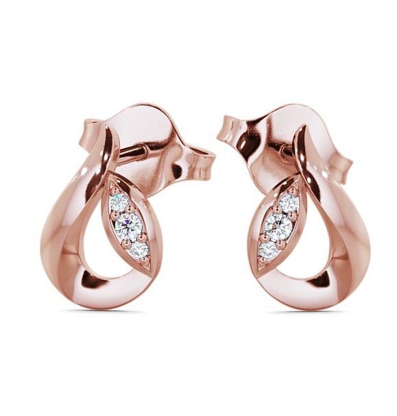 Tear Drop Round Diamond Earrings 18K Rose Gold ERG28_RG_THUMB2 