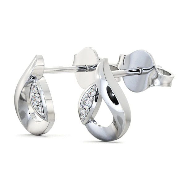 Tear Drop Round Diamond Earrings 18K White Gold ERG28_WG_THUMB1