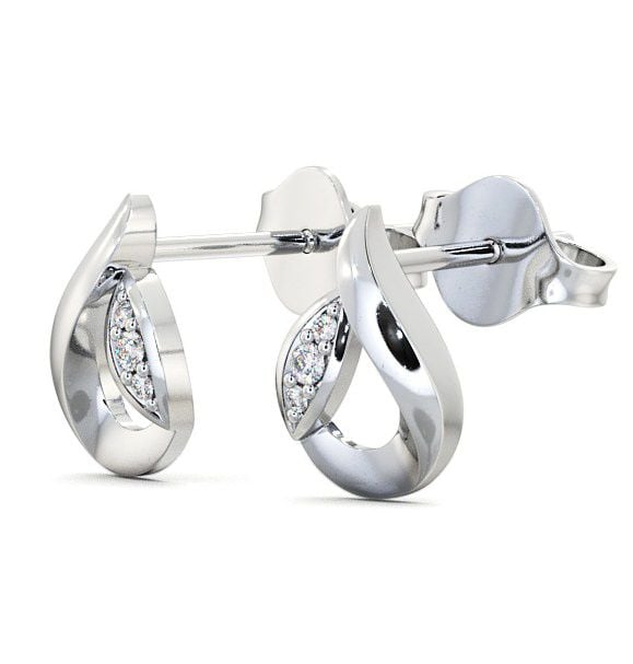 Tear Drop Round Diamond Earrings 18K White Gold ERG28_WG_THUMB1 