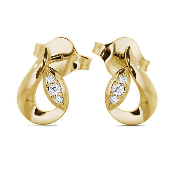  Tear Drop Round Diamond Earrings 9K Yellow Gold - Blarney ERG28_YG_THUMB2 