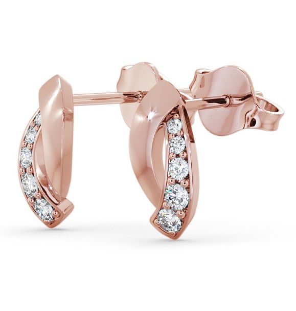 Cluster Round Diamond Channel Set Earrings 9K Rose Gold ERG29_RG_THUMB1 