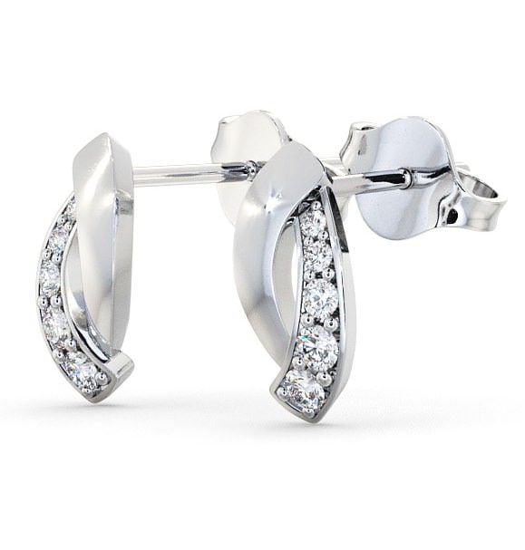 Cluster Round Diamond Channel Set Earrings 9K White Gold ERG29_WG_THUMB1