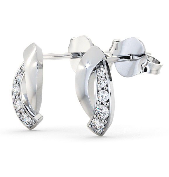 Cluster Round Diamond Channel Set Earrings 18K White Gold ERG29_WG_THUMB1 