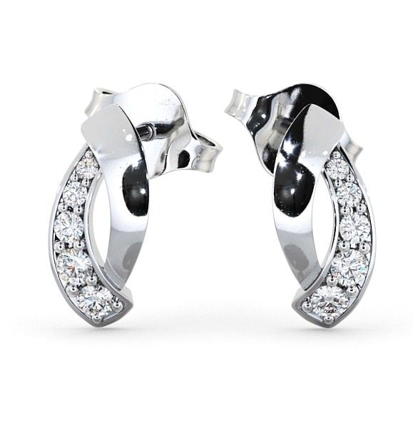  Cluster Round Diamond Earrings 9K White Gold - Rea ERG29_WG_THUMB2 