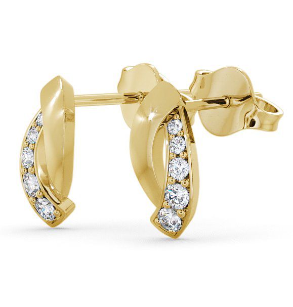 Cluster Round Diamond Channel Set Earrings 18K Yellow Gold ERG29_YG_THUMB1 