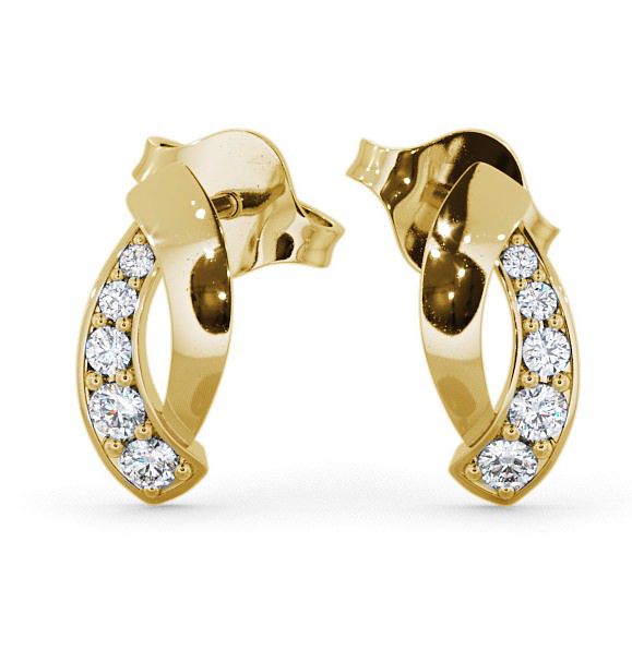  Cluster Round Diamond Earrings 18K Yellow Gold - Rea ERG29_YG_THUMB2 