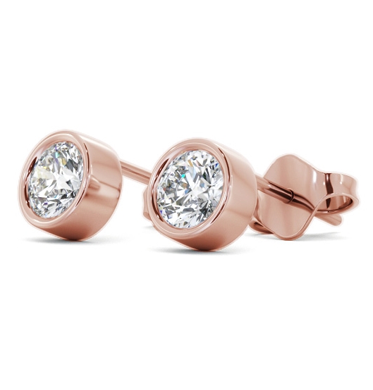 Round Diamond Bezel Stud Earrings 9K Rose Gold ERG2_RG_THUMB1 