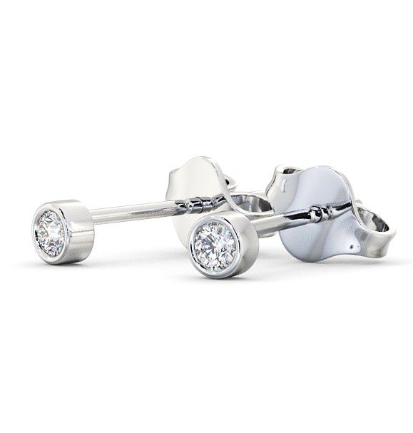Round Diamond Bezel Stud Earrings 18K White Gold ERG2_WG_THUMB1 