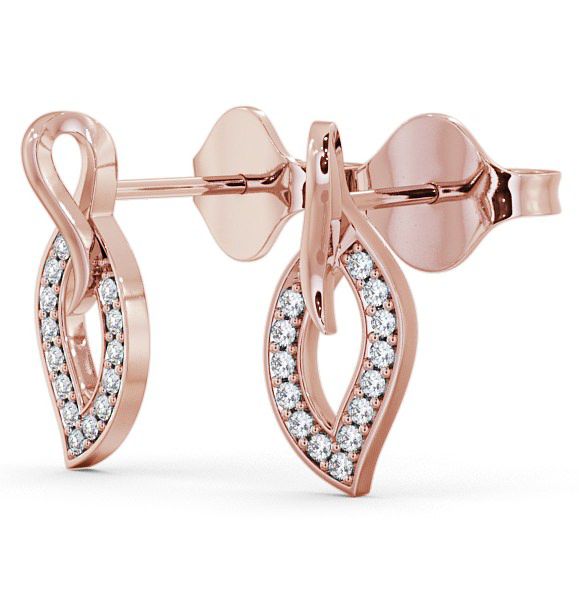 Leaf Shape Diamond Cluster Earrings 9K Rose Gold ERG30_RG_THUMB1