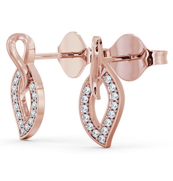 Leaf Shape Diamond Cluster Earrings 9K Rose Gold ERG30_RG_THUMB1 