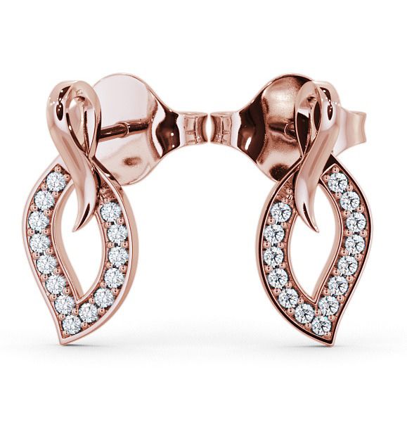  Leaf Shape Diamond Earrings 18K Rose Gold - Tyla ERG30_RG_THUMB2 