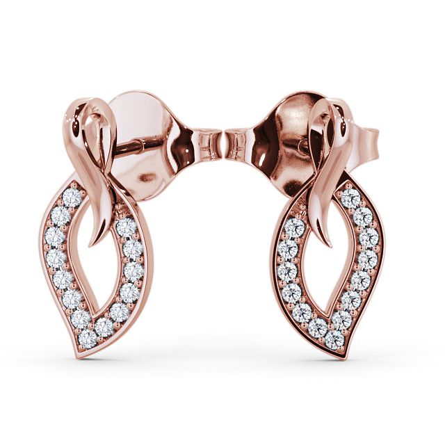 Leaf Shape Diamond Earrings 9K Rose Gold - Tyla ERG30_RG_UP