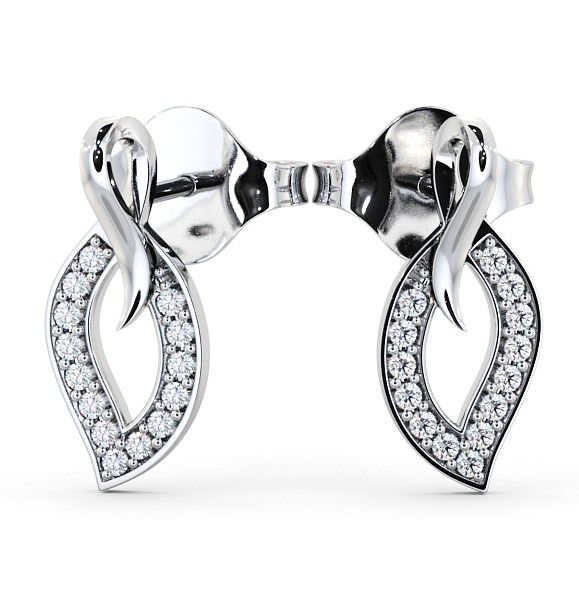  Leaf Shape Diamond Earrings 9K White Gold - Tyla ERG30_WG_THUMB2 