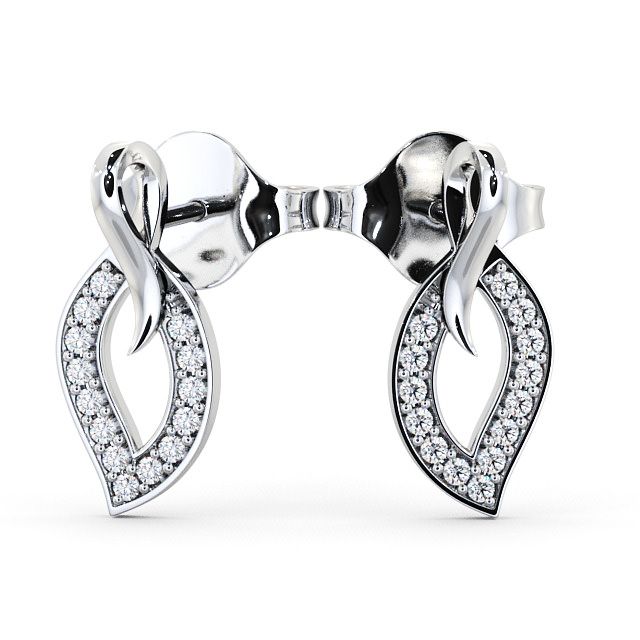 Leaf Shape Diamond Earrings 9K White Gold - Tyla ERG30_WG_UP