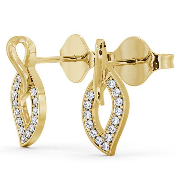 Leaf Shape Diamond Cluster Earrings 18K Yellow Gold ERG30_YG_THUMB1 