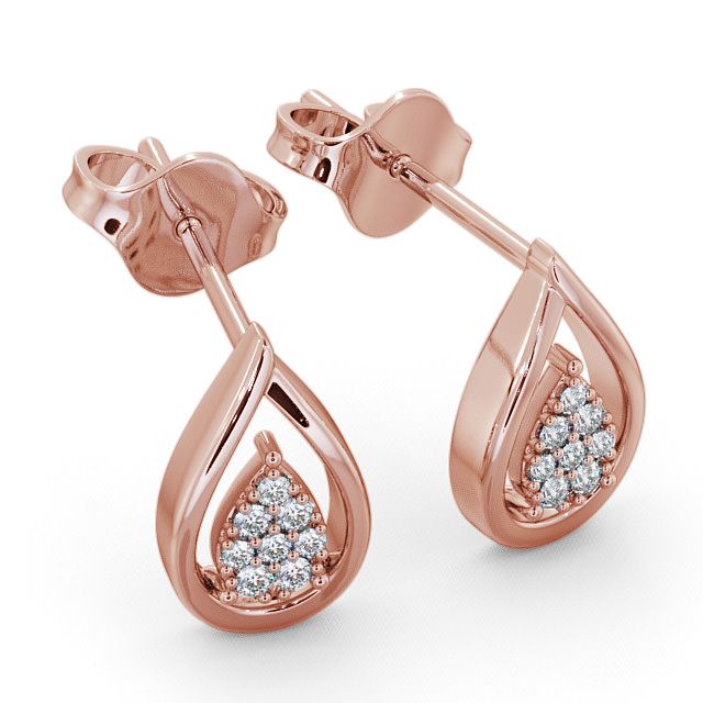 Tear Drop Diamond Earrings 18K Rose Gold - Melvaig ERG31_RG_FLAT