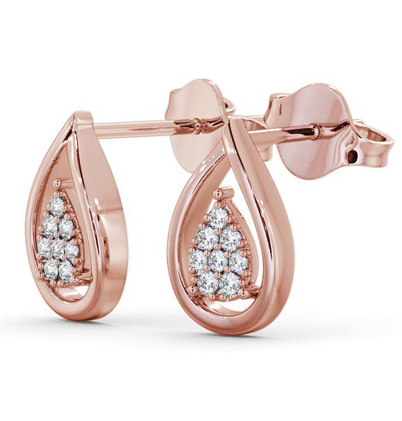 Tear Drop Diamond Cluster Earrings 9K Rose Gold ERG31_RG_THUMB1 