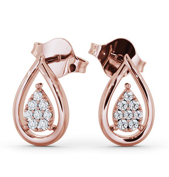 Tear Drop Diamond Cluster Earrings 9K Rose Gold ERG31_RG_THUMB2 