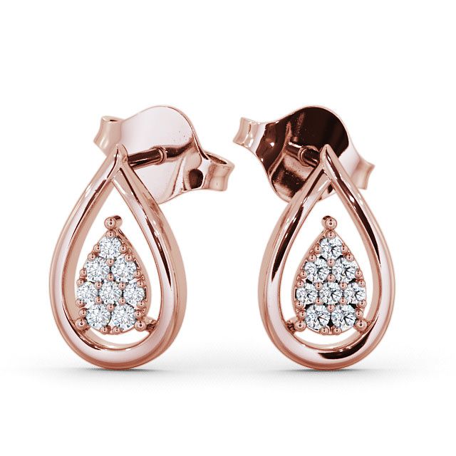 Tear Drop Diamond Earrings 9K Rose Gold - Melvaig ERG31_RG_UP
