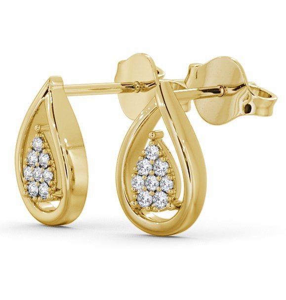 Tear Drop Diamond Cluster Earrings 9K Yellow Gold ERG31_YG_THUMB1