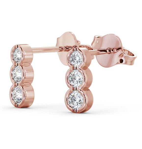 Journey Round Diamond Bezel Set Earrings 9K Rose Gold ERG33_RG_THUMB1