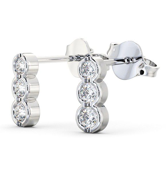 Journey Round Diamond Bezel Set Earrings 9K White Gold ERG33_WG_THUMB1