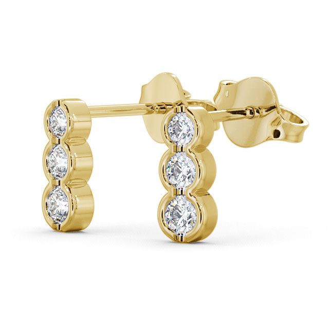 Journey Round Diamond Earrings 18K Yellow Gold - Kirkby ERG33_YG_SIDE